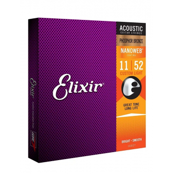ENC. ELIXIR ACUSTIC NANOWEB CUSTOM LIGHT 11-52 16027