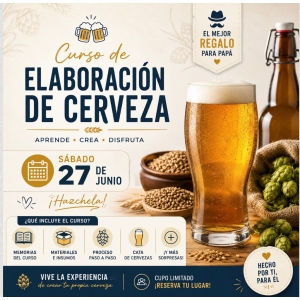 CURSO ELABORACIÓN DE CERVEZA 27 DE JUNIO 2026