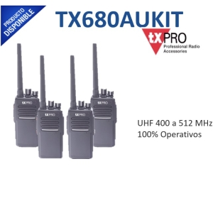KIT de 4 radios TX680AU y dos cargadores adicionales