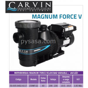 Motobomba Magnum Velocidad Variable, 1.65HP, Modelo 15VMF-S2 Carvin