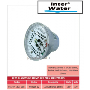 LED de Remplazo de Alta Intensidad White15-12, marca Inter Water