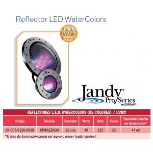 Reflector LED WaterColors. Modelo.CPHVLEDS30. Jandy