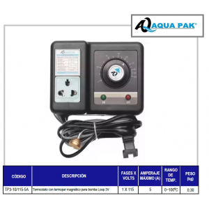 Termostato con Termopar magnético, marca Aqua Pak