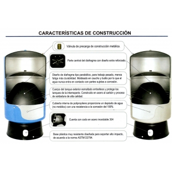 Tanque Hidroneumático capacidad 450 litros (119 galones)